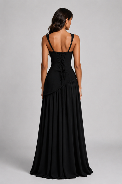 Feathorne Women's Asymmetric Draped Side Slit Maxi Dress - view 12
