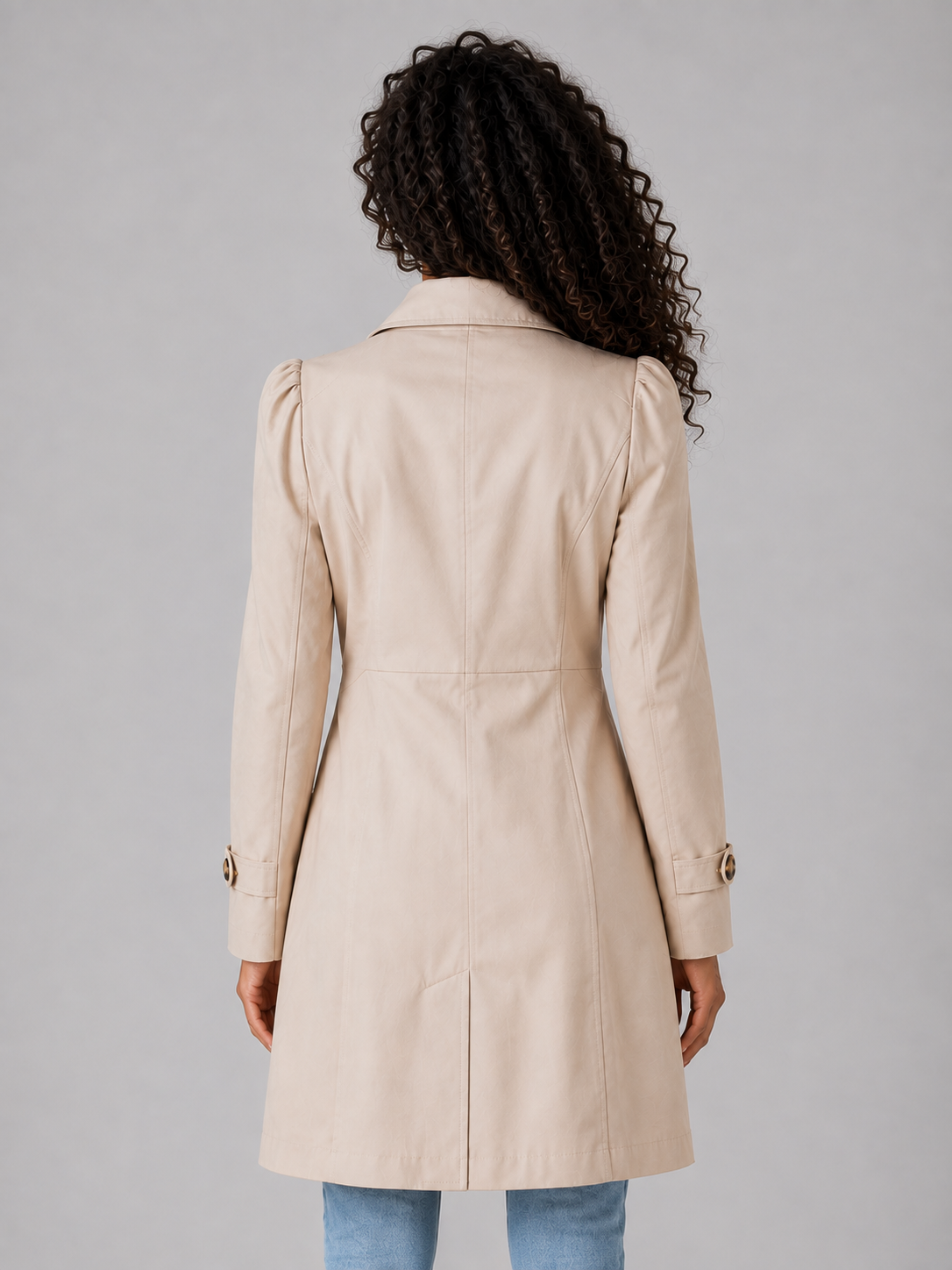 Feathorne Women's Beige Single-Breasted Trench Coat - view 2