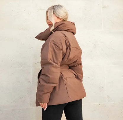 Feathorne Women's Belted Oversized Collar Puffer Jacket - view 9