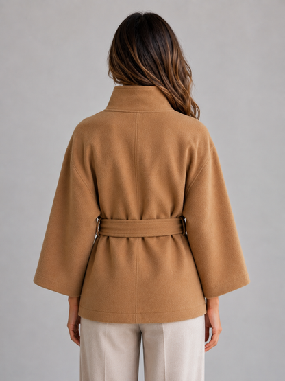 Feathorne Women's Belted Stand Collar Cape Jacket - view 2