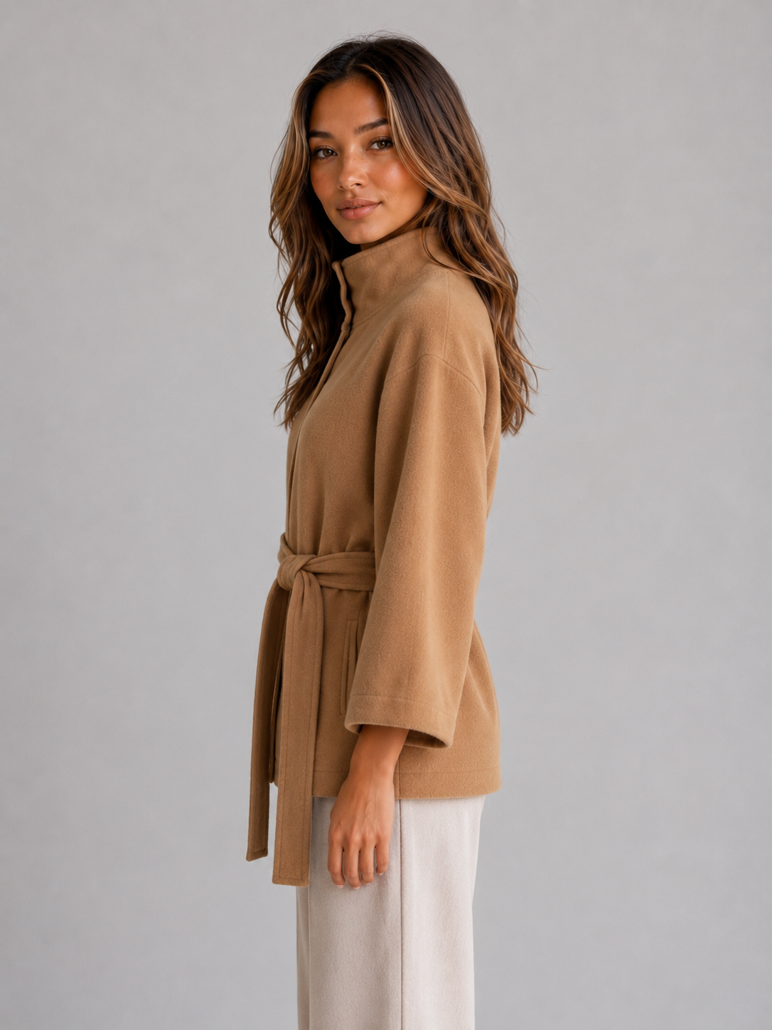 Feathorne Women's Belted Stand Collar Cape Jacket - view 3