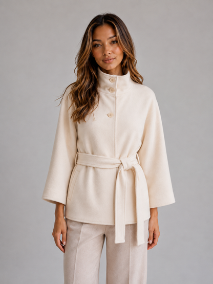 Feathorne Women's Belted Stand Collar Cape Jacket - view 6