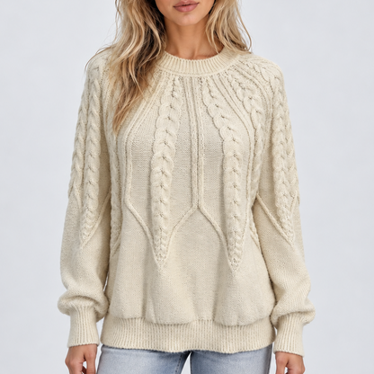 Feathorne Women's Cable Knit Balloon Sleeve Jumper - view 1