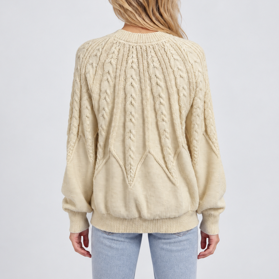 Feathorne Women's Cable Knit Balloon Sleeve Jumper - view 3