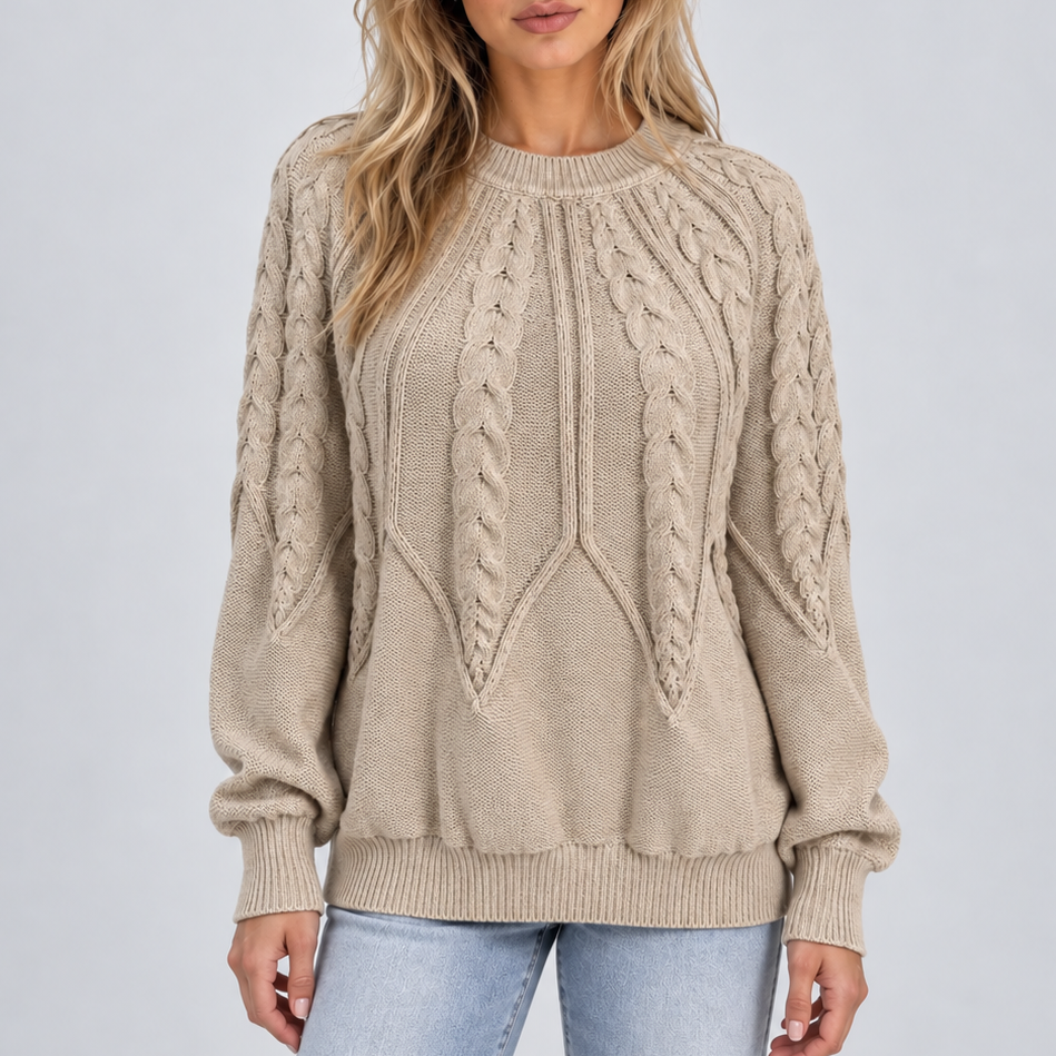 Feathorne Women's Cable Knit Balloon Sleeve Jumper - view 4