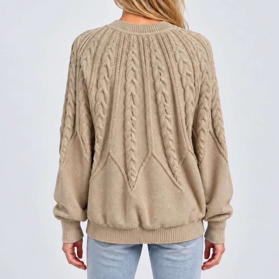 Feathorne Women's Cable Knit Balloon Sleeve Jumper - view 6