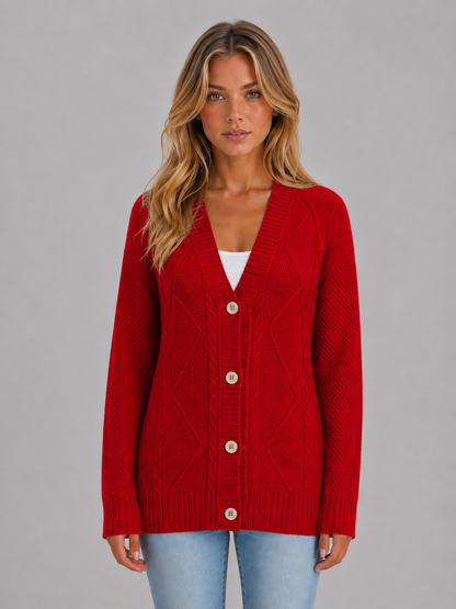 Feathorne Women's Cable Knit Button Cardigan - view 6