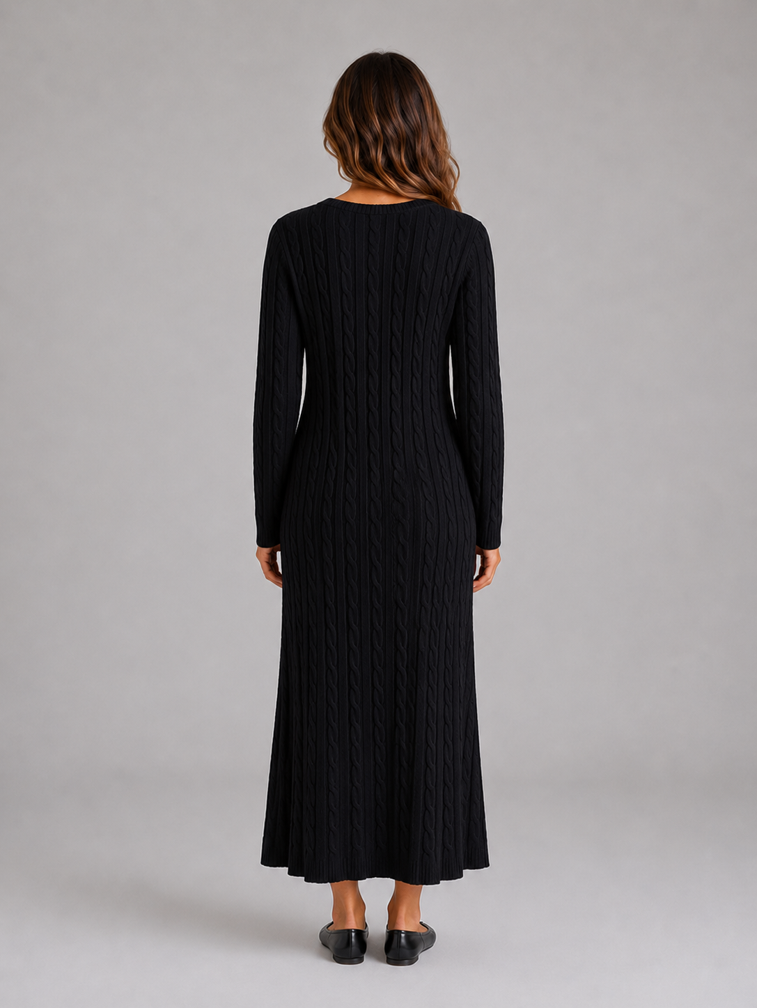 Feathorne Women's Cable Knit Long Sleeve Maxi Dress - view 6