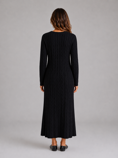 Feathorne Women's Cable Knit Long Sleeve Maxi Dress - view 6