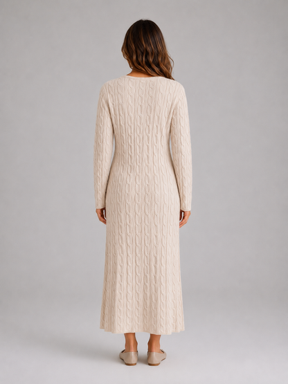 Feathorne Women's Cable Knit Long Sleeve Maxi Dress - view 2