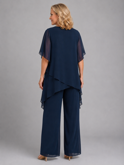 Feathorne Women's Chiffon Wide-Leg Two-Piece Set - view 2