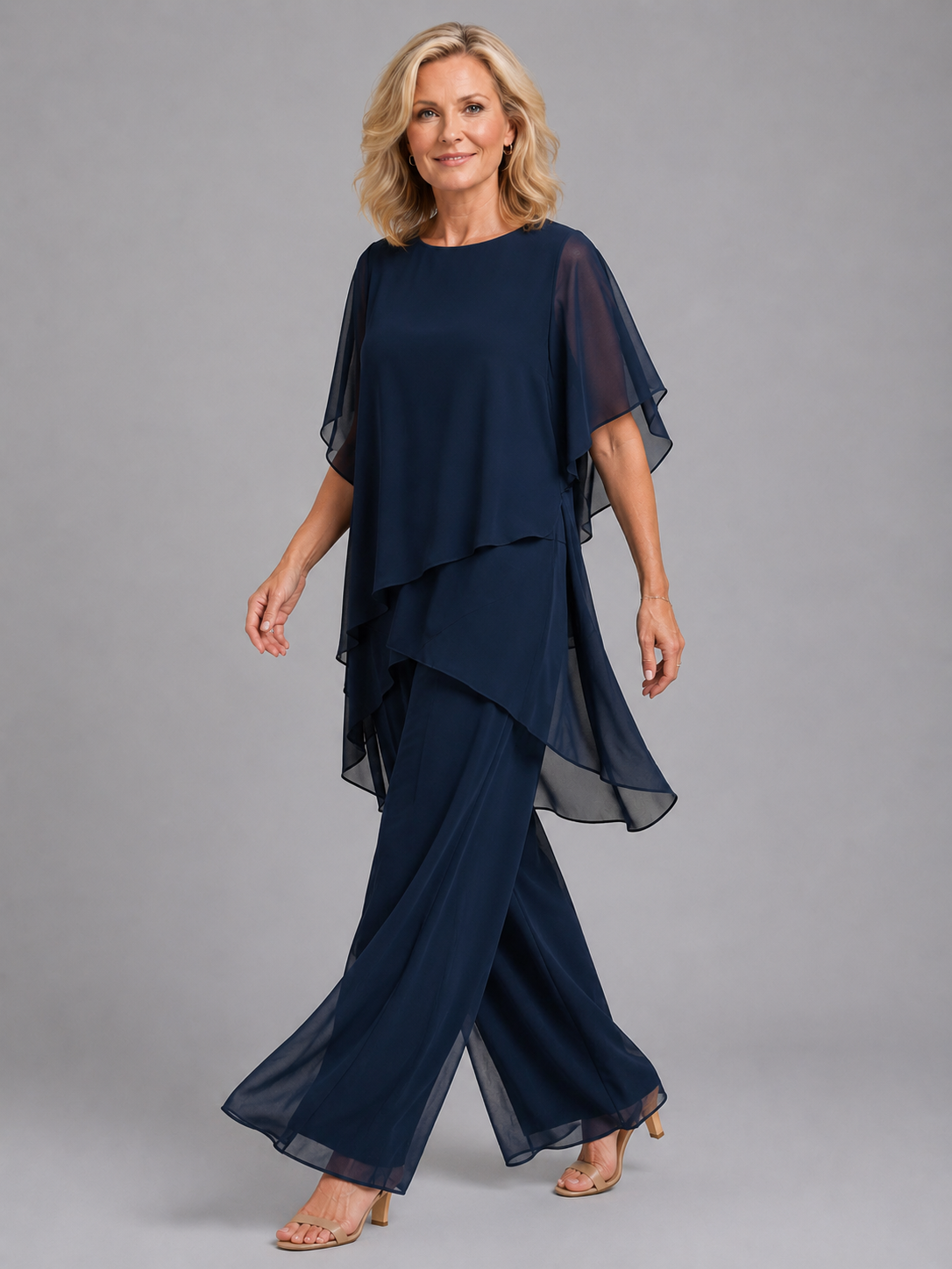 Feathorne Women's Chiffon Wide-Leg Two-Piece Set - view 3