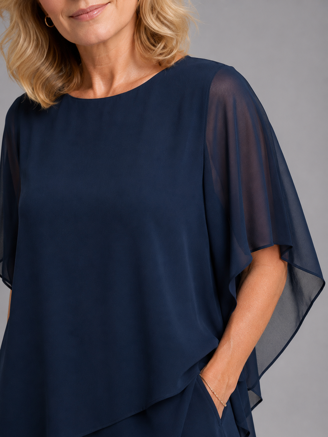 Feathorne Women's Chiffon Wide-Leg Two-Piece Set - view 4