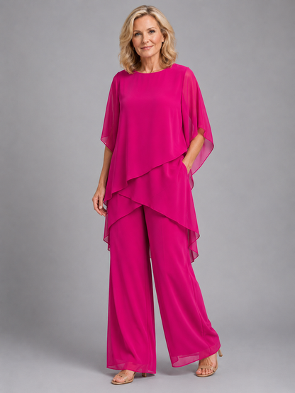 Feathorne Women's Chiffon Wide-Leg Two-Piece Set - view 5