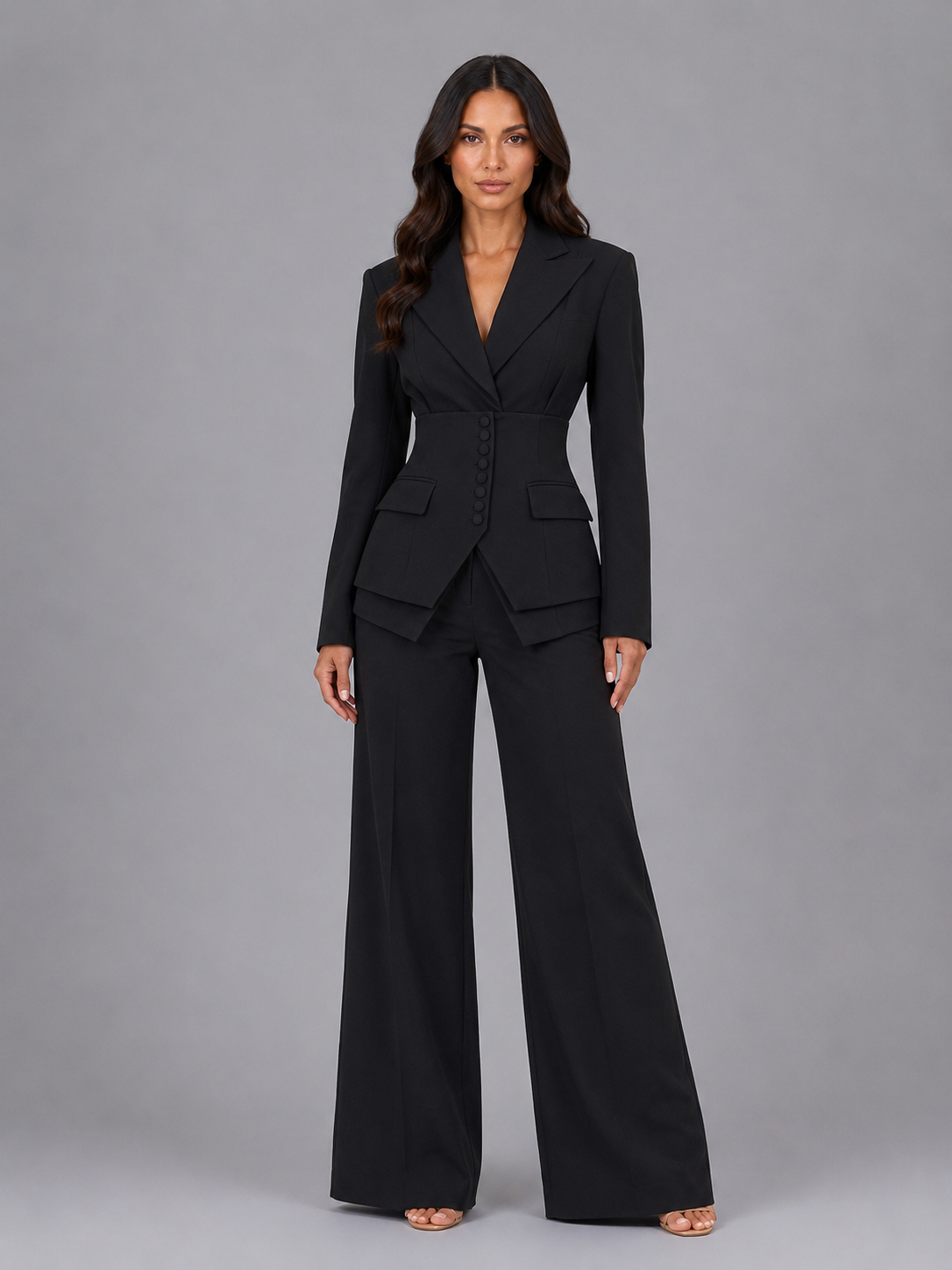 Feathorne Women's Cinched Waist Wide-Leg Trouser Suit - view 7