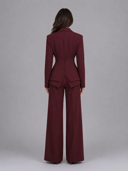 Feathorne Women's Cinched Waist Wide-Leg Trouser Suit - view 2