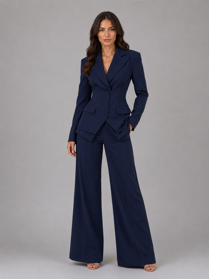 Feathorne Women's Cinched Waist Wide-Leg Trouser Suit - view 6