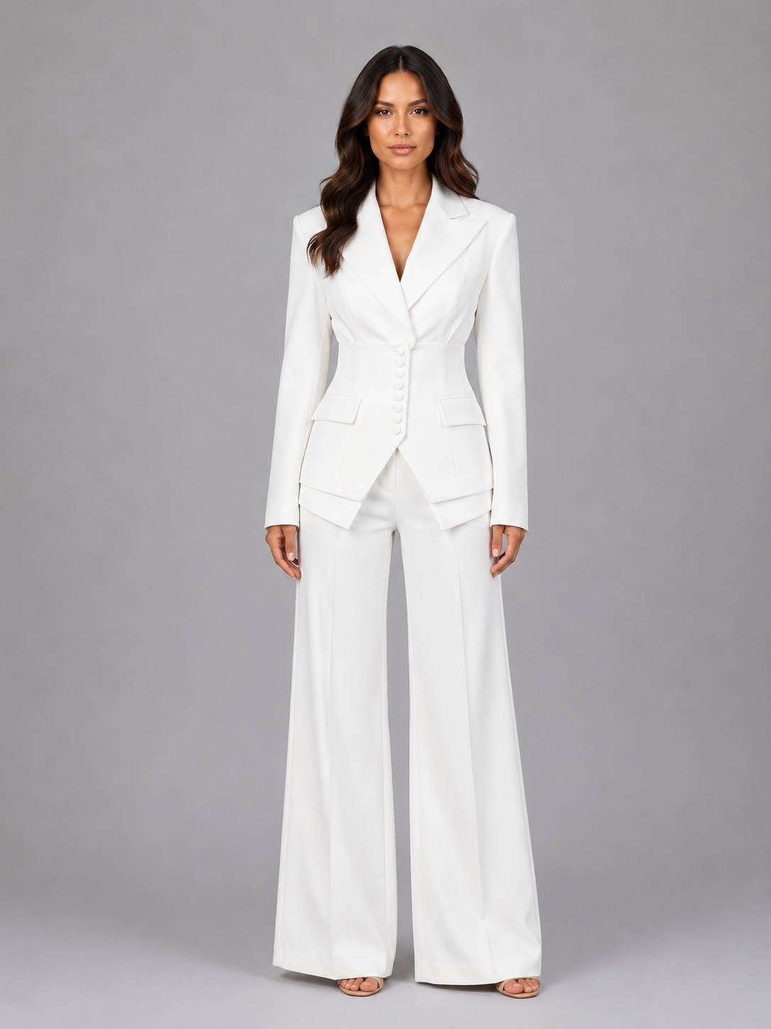 Feathorne Women's Cinched Waist Wide-Leg Trouser Suit - view 4