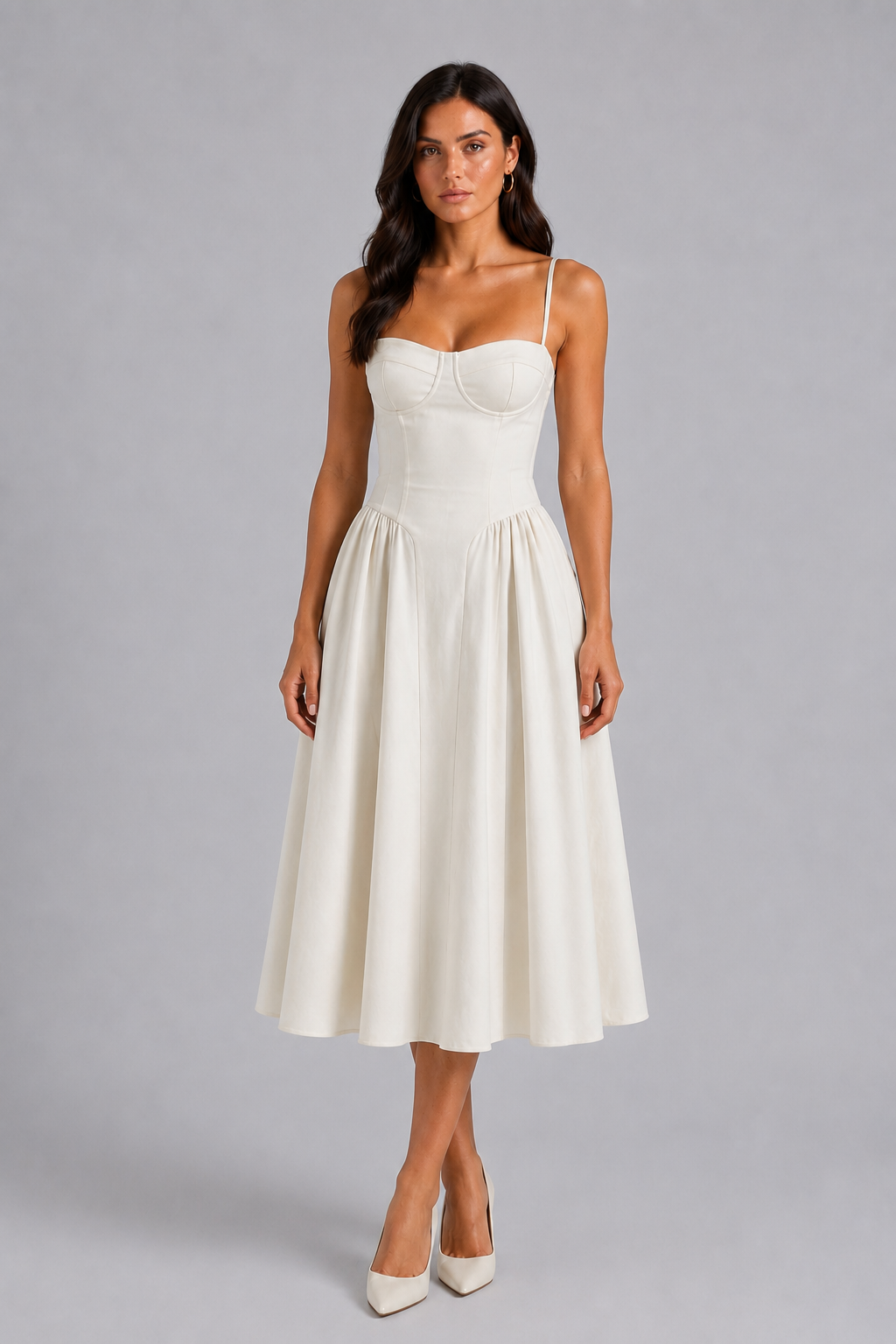 Feathorne Women's Marisol Floral Corset Midi Dress - alternate colourway detail