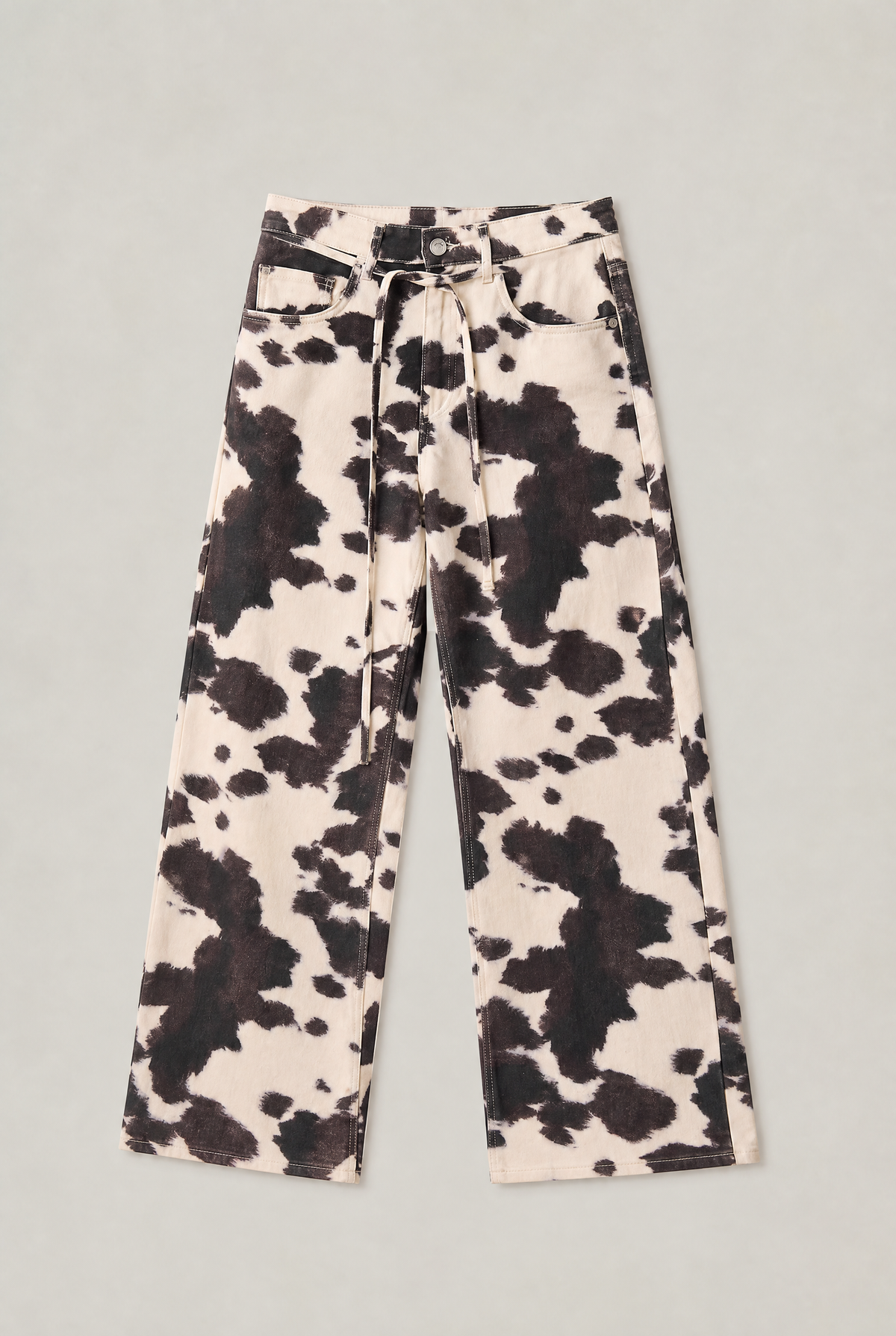 Feathorne Women's Cow Print High Waist Wide Leg Jeans - view 5
