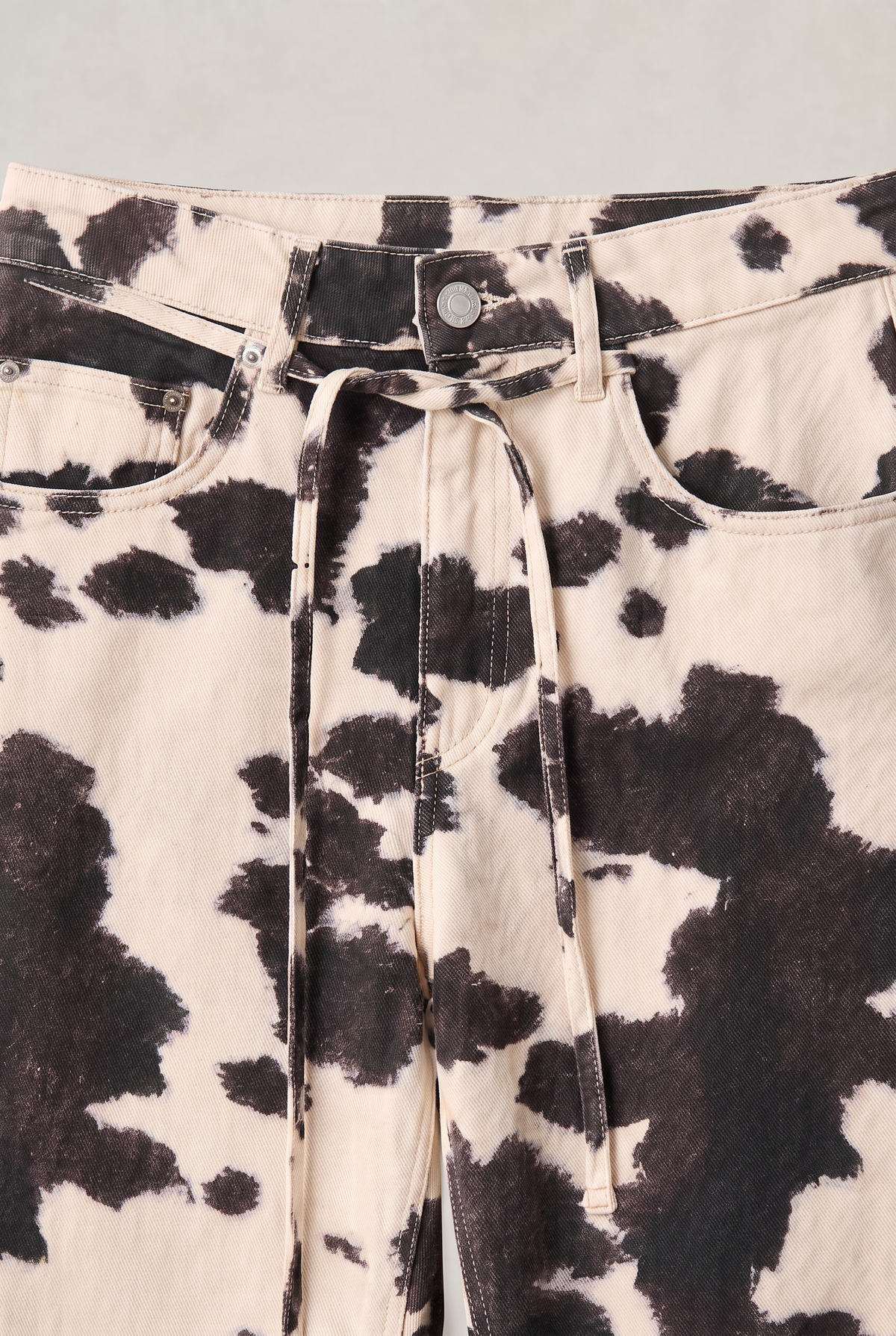 Feathorne Women's Cow Print High Waist Wide Leg Jeans - view 6
