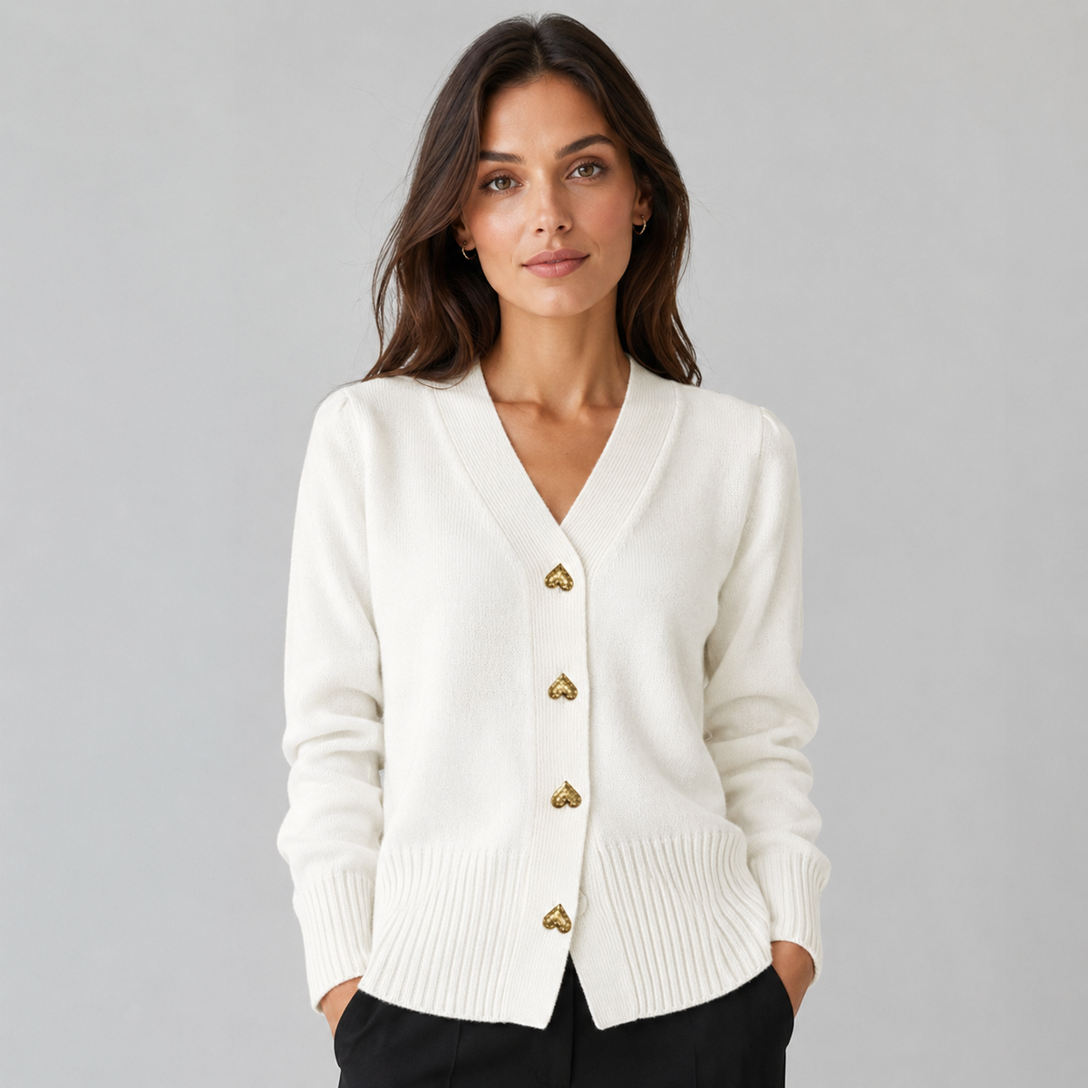 Feathorne Women's Crew Neck Button-Front Knit Cardigan - view 3