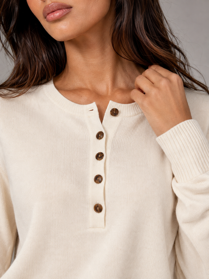 Feathorne Women's Fine Knit Henley Jumper - view 2