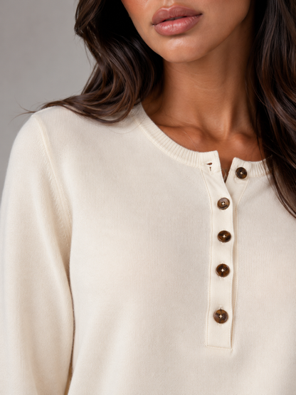 Feathorne Women's Fine Knit Henley Jumper - view 5