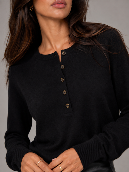 Feathorne Women's Fine Knit Henley Jumper - view 9