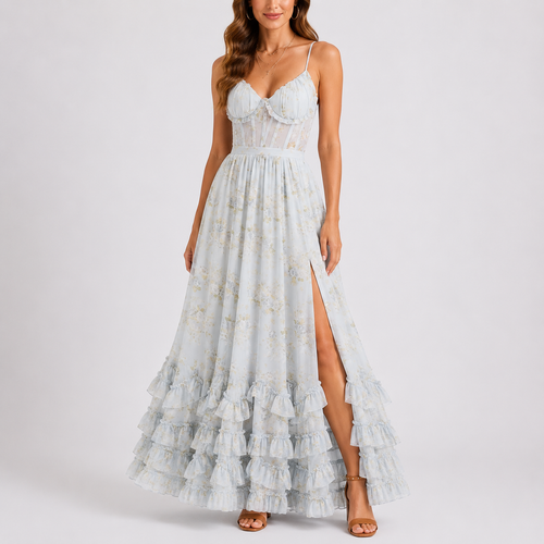 Feathorne Women's Floral Corset Maxi Dress Primrose - front view