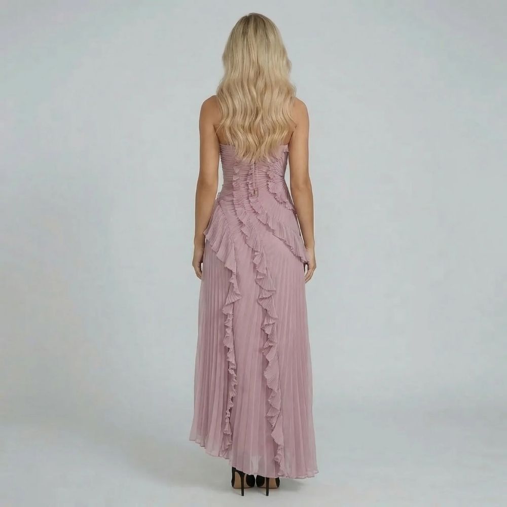 Feathorne Women's Halter Neck Ruffle Maxi Dress - view 2
