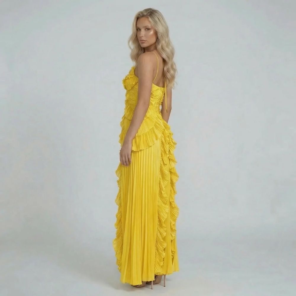 Feathorne Women's Halter Neck Ruffle Maxi Dress - view 6