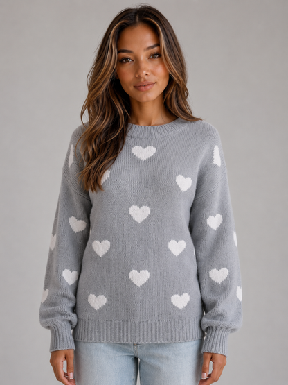 Feathorne Women's Heart Print Crew Neck Jumper - view 5