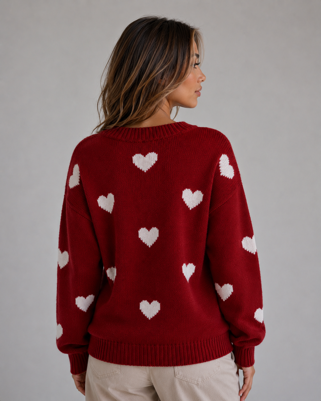 Feathorne Women's Heart Print Crew Neck Jumper - view 2