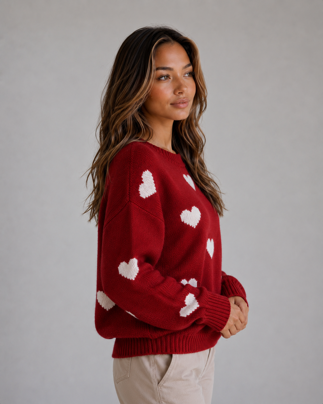 Feathorne Women's Heart Print Crew Neck Jumper - view 3