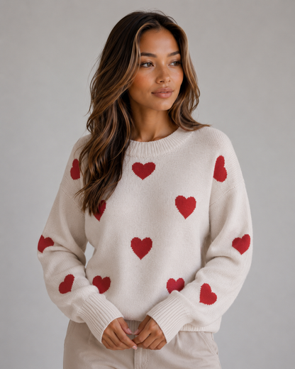 Feathorne Women's Heart Print Crew Neck Jumper - view 4