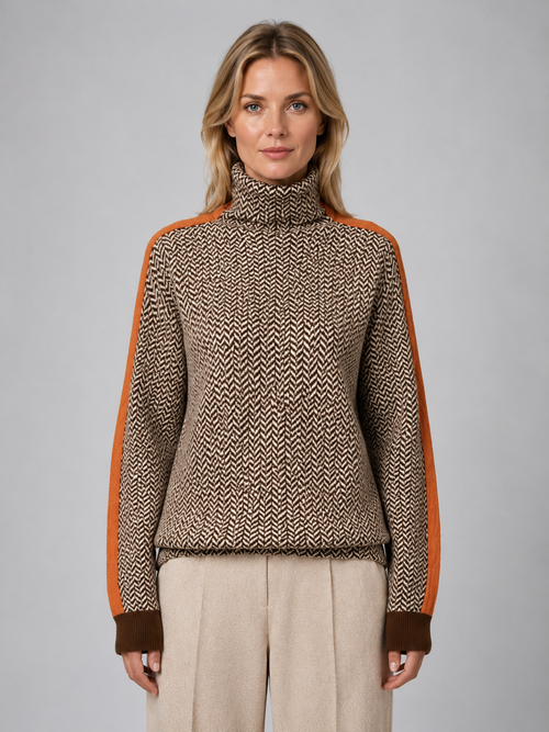 Feathorne Women's Herringbone Turtleneck Jumper - view 1