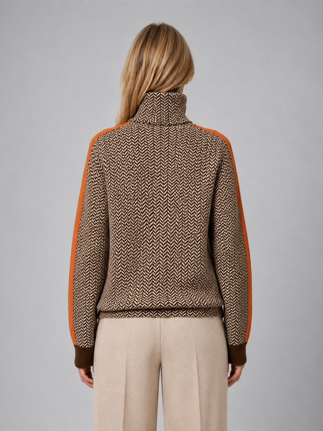 Feathorne Women's Herringbone Turtleneck Jumper - view 2