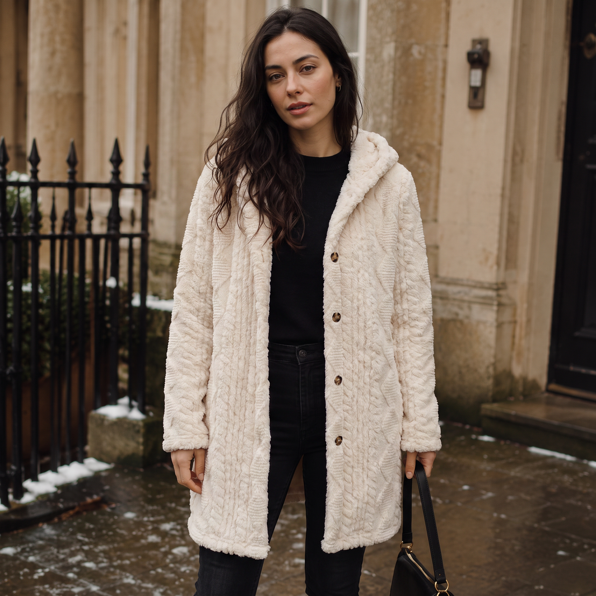 Feathorne Women's Hooded Teddy Fleece Cardigan - view 2