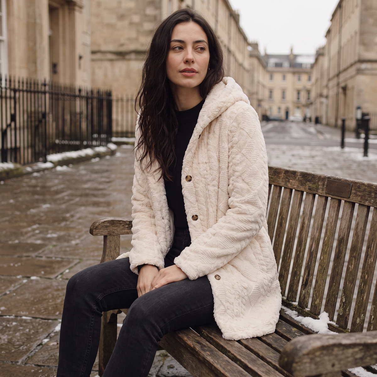 Feathorne Women's Hooded Teddy Fleece Cardigan - view 3