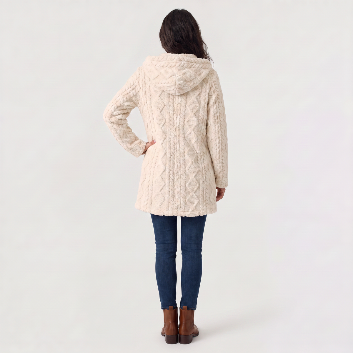 Feathorne Women's Hooded Teddy Fleece Cardigan - view 6