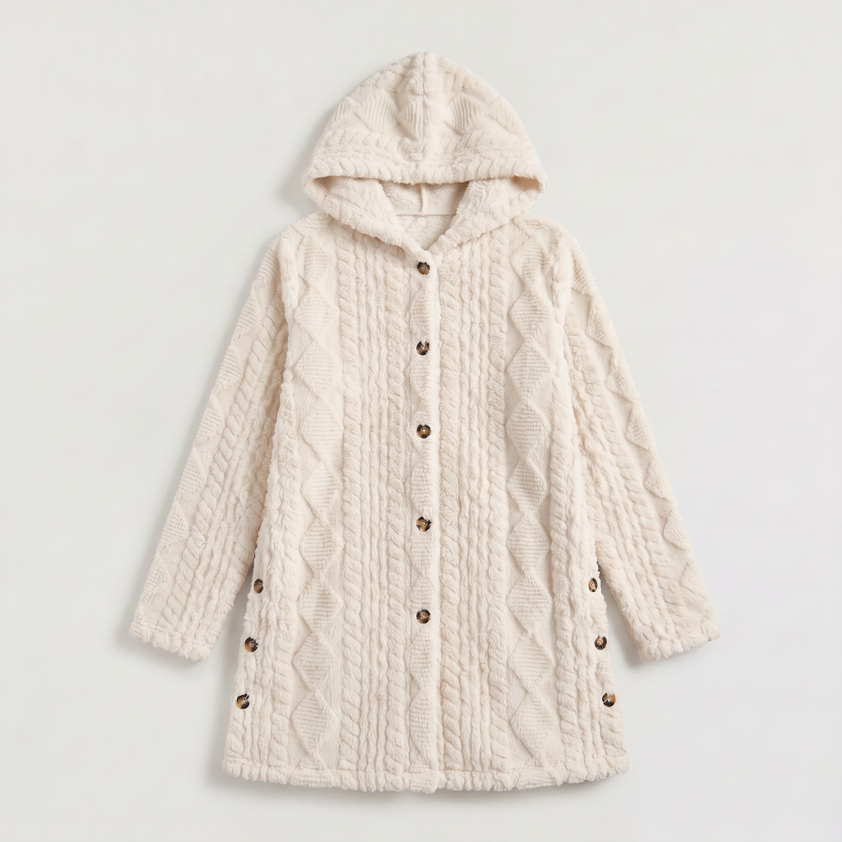 Feathorne Women's Hooded Teddy Fleece Cardigan - view 7