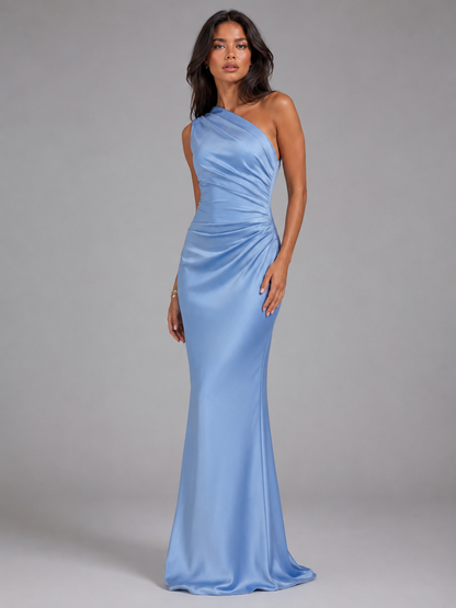 Women's One Shoulder Maxi Dress Cordelia  – Effortless Wedding Guest Glamour