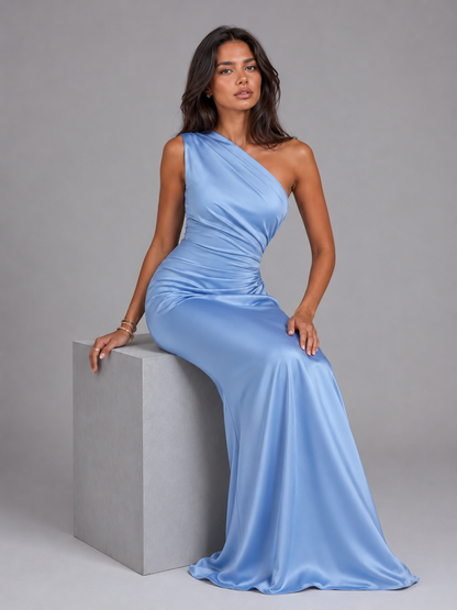 Women's One Shoulder Maxi Dress Cordelia  – Effortless Wedding Guest Glamour