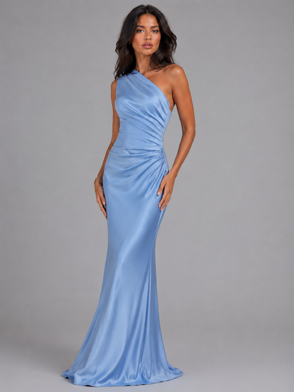 Women's One Shoulder Maxi Dress Cordelia  – Effortless Wedding Guest Glamour
