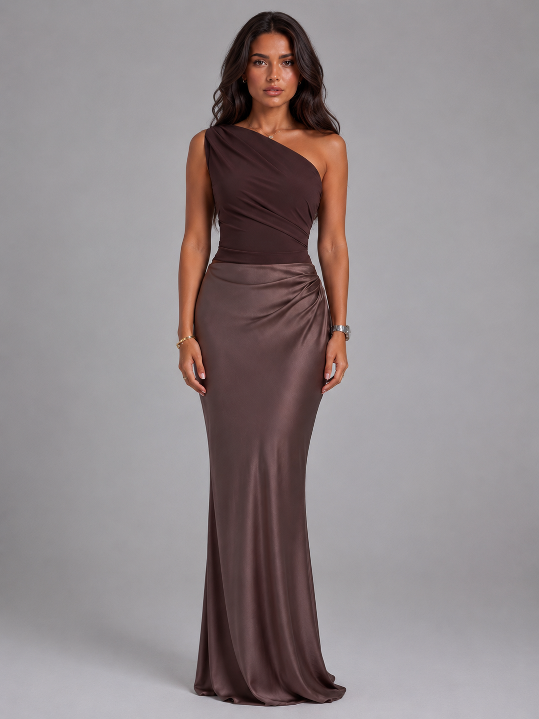Women's One Shoulder Maxi Dress Cordelia  – Effortless Wedding Guest Glamour