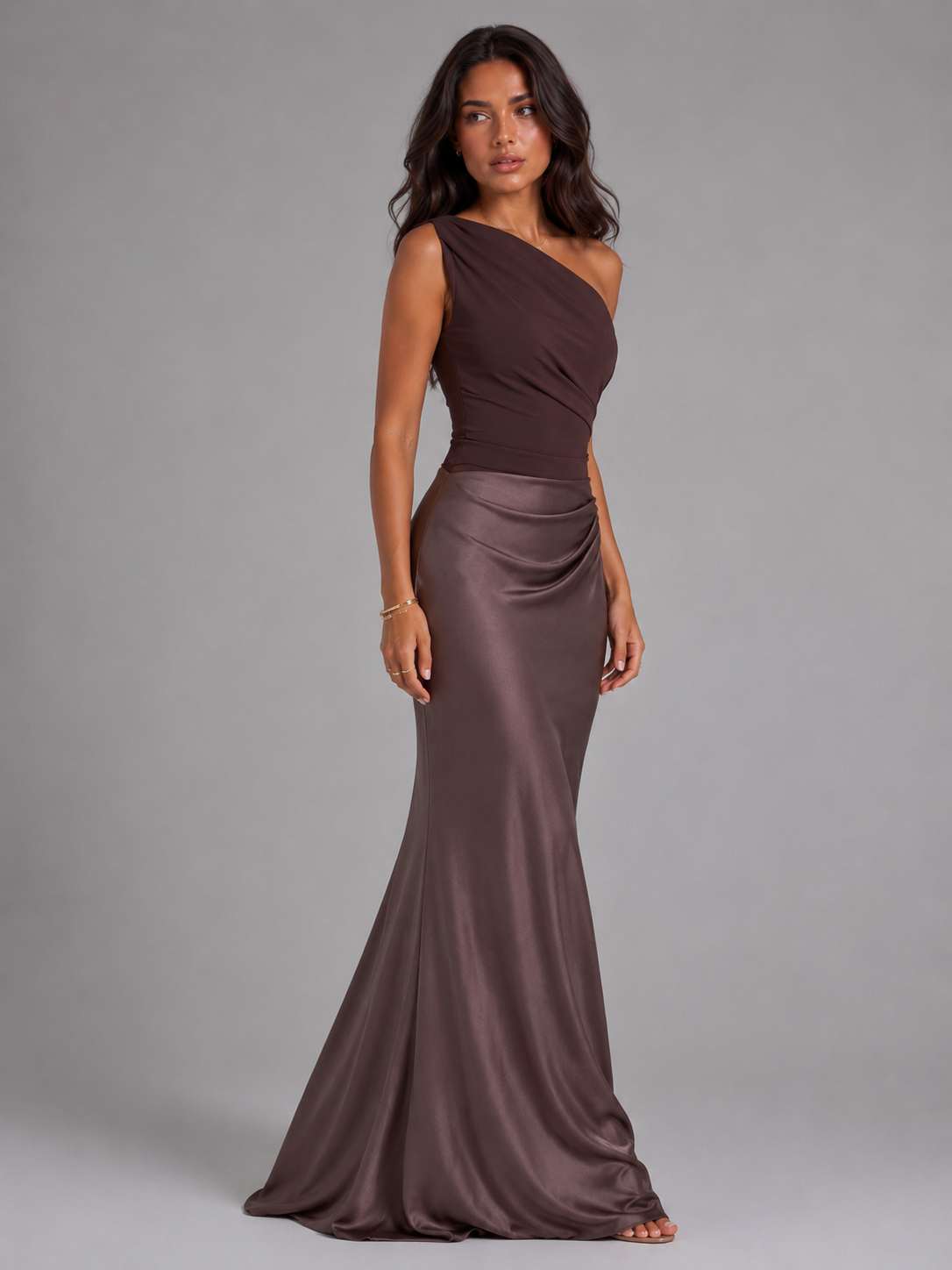 Women's One Shoulder Maxi Dress Cordelia  – Effortless Wedding Guest Glamour
