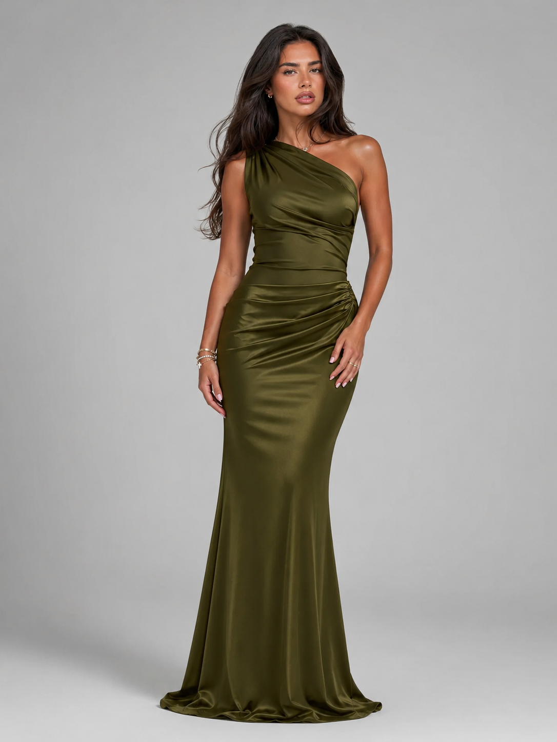 Women's One Shoulder Maxi Dress Cordelia  – Effortless Wedding Guest Glamour