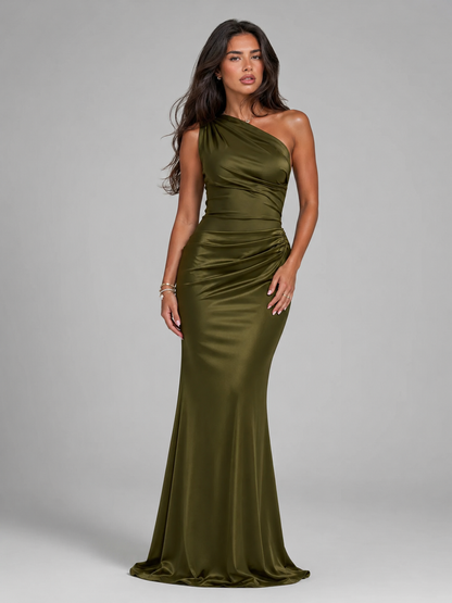 Women's One Shoulder Maxi Dress Cordelia  – Effortless Wedding Guest Glamour