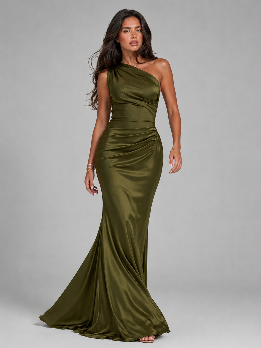Women's One Shoulder Maxi Dress Cordelia  – Effortless Wedding Guest Glamour